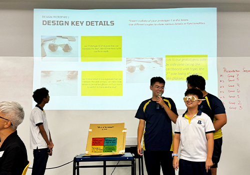Hougang Secondary students presented their final idea on bridging communication gaps.